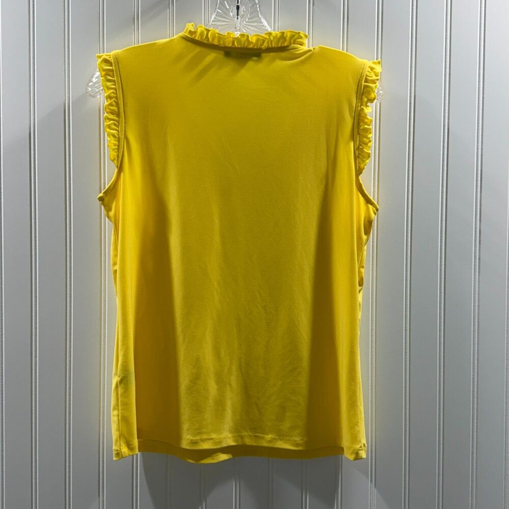 Tommy Hilfiger, Cottage Core, Yellow Ruffle Sleeveless Top, coquette S - Picture 4 of 5